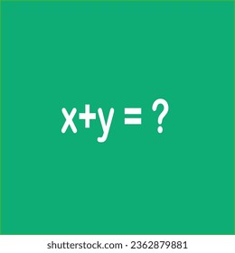 "x+y=?" handwritten with white chalk on a blackboard