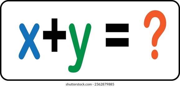 "x+y=?" handschriftlich mit weißem Kreide auf der Tafel