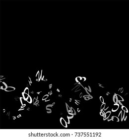 Handwritten white letters are scattered chaotically on a black background. The illustrations are good for educational design. 23 April. Vector.