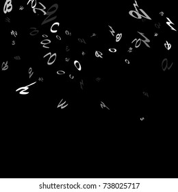 Handwritten white letters are scattered chaotically on a black background. The illustrations are good for educational design. 23 April. Vector.