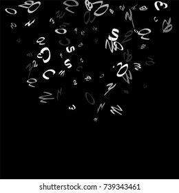 Handwritten white letters are scattered chaotically on a black background. The illustrations are good for educational design. 23 April. Vector.