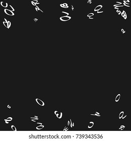 Handwritten white letters are scattered chaotically on a black background. The illustrations are good for educational design. 23 April. Vector.