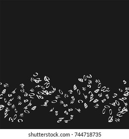 Handwritten white letters are scattered chaotically on a black background. The illustrations are good for educational design. 23 April. Vector.