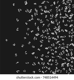 Handwritten white letters are scattered chaotically on a black background. The illustrations are good for educational design. 23 April. Vector.