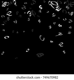 Handwritten white letters are scattered chaotically on a black background. The illustrations are good for educational design. 23 April. Vector.