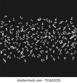 Handwritten white letters are scattered chaotically on a black background. The illustrations are good for educational design. 23 April. Vector.
