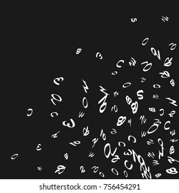 Handwritten white letters are scattered chaotically on a black background. The illustrations are good for educational design. 23 April. Vector.