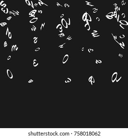 Handwritten white letters are scattered chaotically on a black background. The illustrations are good for educational design. 