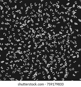 Handwritten white letters are scattered chaotically on a black background. The illustrations are good for educational design. 23 April. Vector.