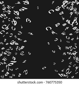 Handwritten white letters are scattered chaotically on a black background. The illustrations are good for educational design. 23 April. Vector.