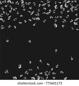 Handwritten white letters are scattered chaotically on a black background. The illustrations are good for educational design. 23 April. Vector.