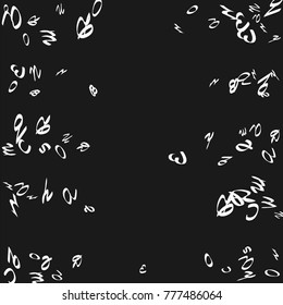 Handwritten white letters are scattered chaotically on a black background. The illustrations are good for educational design. 23 April. Vector.