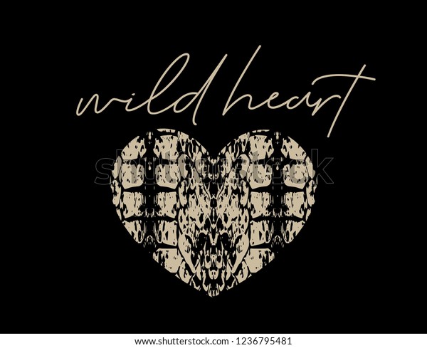 Handwritten Wild Heart Text Heart Shaped Stock Vector Royalty Free