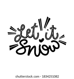 Handwritten winter lettering. Winter and New Year card design elements. Typographic design. Vector illustration.