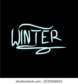 handwritten winter vector in ice blue color, suitable for design of icons, banners, advertisements, games, climate, weather, news updates and others