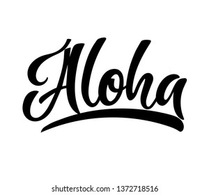 Handwritten Word Aloha Vector Banner Design Stock Vector (Royalty Free ...