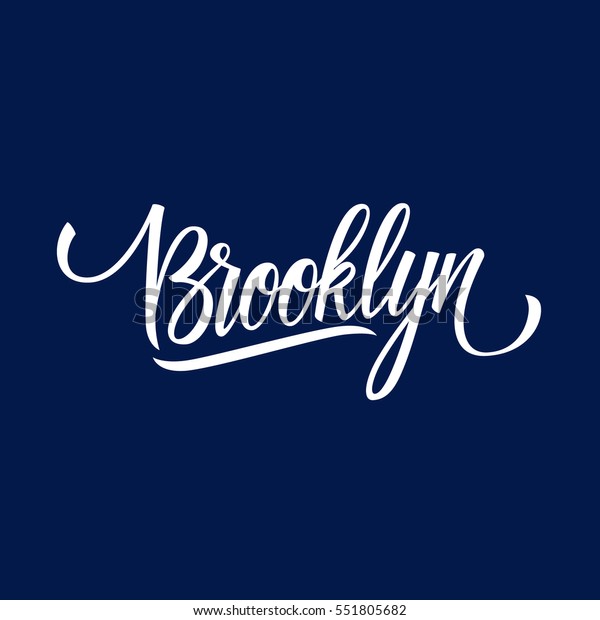 Handwritten Word Brooklyn Hand Drawn Lettering Stock Vector (Royalty ...