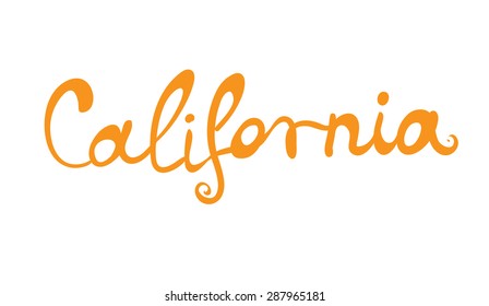 Handwritten Word California Lettering Vector Illustration Stock Vector ...