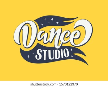 Handwritten word Dance. Hand drawn lettering. Element for your design for banner, poster, ticket. Vector illustration. - Vector