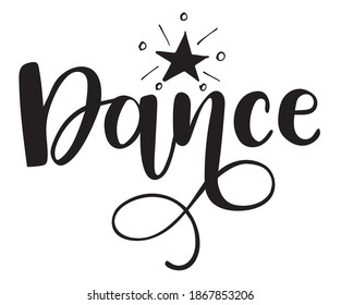 Handwritten Word Dance Hand Drawn Modern Stock Vector (Royalty Free ...