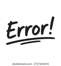 Error de palabra manuscrita con un trazo subrayado sobre un fondo blanco liso