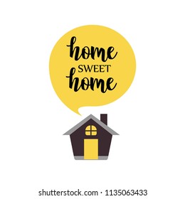 Handwritten word Home sweet home. Vector illustration.