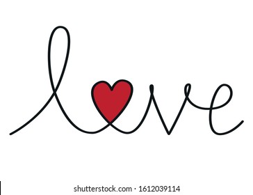 Handwritten Word Love Letter O Shape Stock Vector (Royalty Free ...