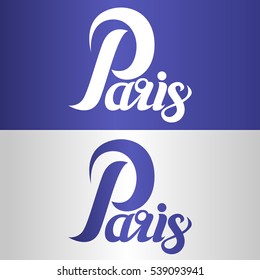 hand-written word Paris, vector illustration