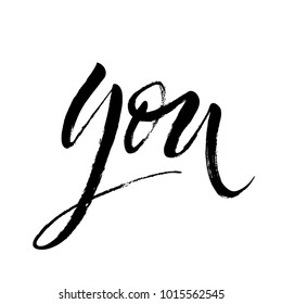 Handwritten word You in expressive brush lettering style