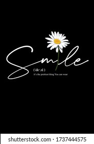 handwritten wording with painted daisy, quote and phonetic spelling of the word daisy