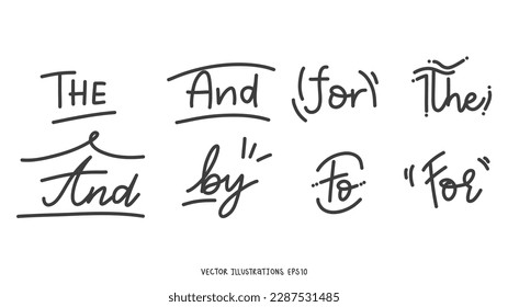 handwritten words drawn elements , flat Modern design isolated on white background ,Vector illustration EPS 10