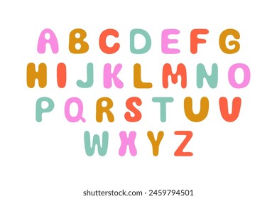 Letras alfabéticas manuscritas. Alfabeto latino de Vector dibujado a mano. Letras en mayúscula inglesas dibujadas a mano. Letras Abc