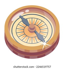 Un práctico icono 2d de brújula, navegador de dirección 
