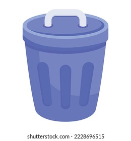 Un práctico icono de 2d del basurero 