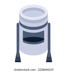 A handy 2d icon of dustbin 