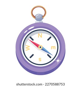 Handy 2d icon of a navigation compass tool 