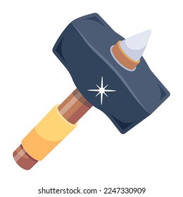 A handy 2d icon of sledge hammer 