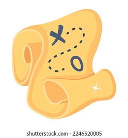 A handy 2d icon of treasure map
