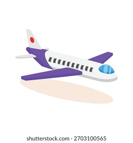 Icono práctico de estilo 2d del vuelo de pasajeros en el aire