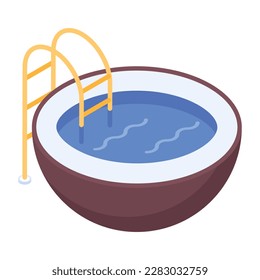 A handy 3d icon of coconut pool 