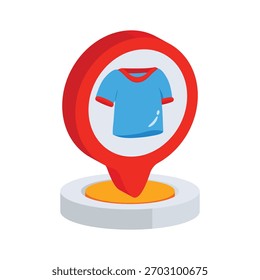 Icono práctico en 3d del pin de ubicación de lavandería marcado