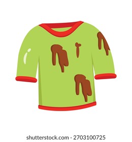 Icono práctico 3d de la camisa sucia manchada