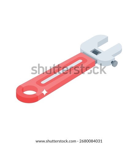 Handy 3d style icon of adjustable spanner tool