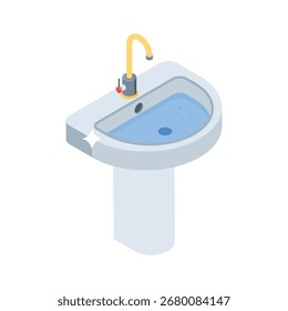 Handy 3d style icon of ceramic bathroom sink