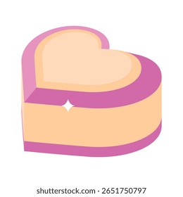 Handy 3d style icon of delicious heart cake
