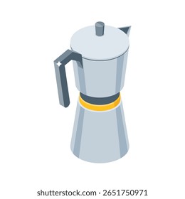 Handy 3d style icon of metallic moka pot