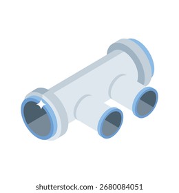 Icono práctico del estilo 3d de la camiseta de la conexión del tubo
