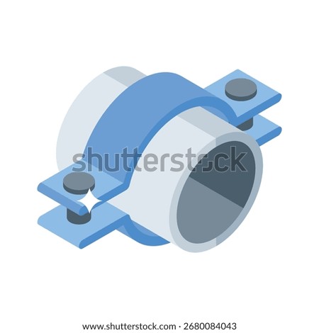Handy 3d style icon of pipe sealing clamp