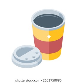 A handy 3d style icon of takeaway coffee drink