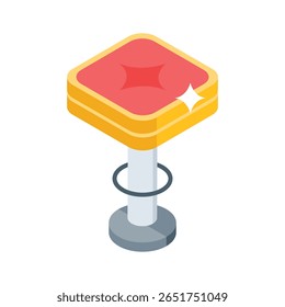 Handy 3d style icon of wooden café stool